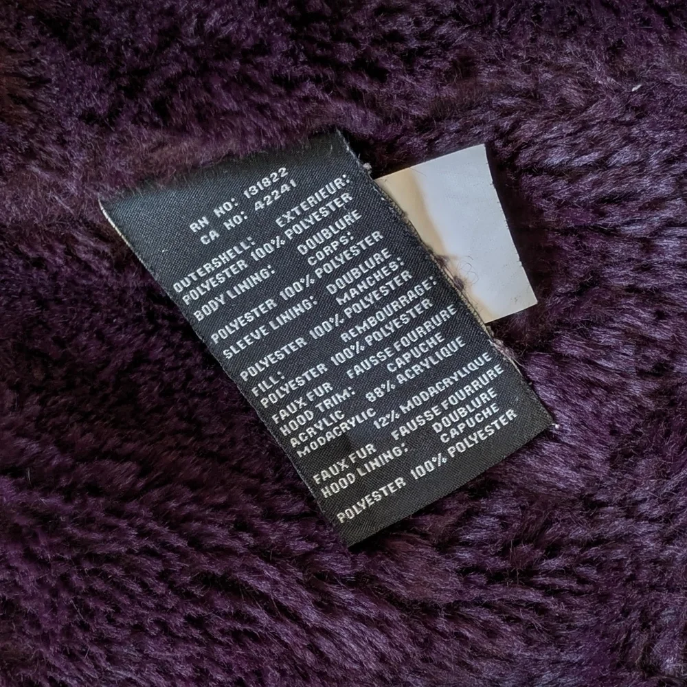 S13 Army Green Parka Jacket with Purple Faux Fur Lining - Picture 6 of 6